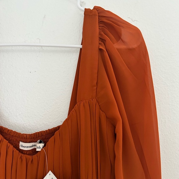 Abercrombie & Fitch Orange Long Sleeve Dress - Picture 3 of 5